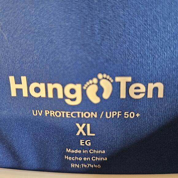 Hang Ten Men's XL UPF 50+ Long Sleeve Sun Protection Blue Shirt Top - Picture 4 of 5